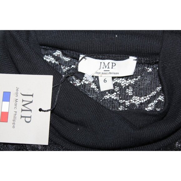 NWT Jean Marc Philippe JMP Lace Black Midi dress Size 6 Roll Neck Asymmetrical - Picture 7 of 7